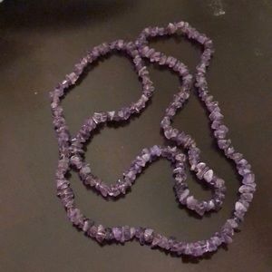 Long purple stone necklace